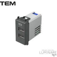 MODUL UTIČNICA 2xUSB 5V 2.4A ANTRACIT
