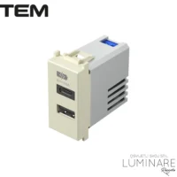MODUL UTIČNICA USB C+USB A 5V 3.0A BEŽ SJAJNA