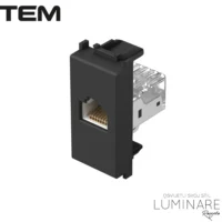 MODUL UTIČNICA INTERNET CAT6 KS RJ45 1M CRNA MAT