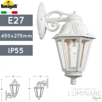VANJSKA ZIDNA SVJETILJKA BISSO/ANNA E27 BIJELA IP55