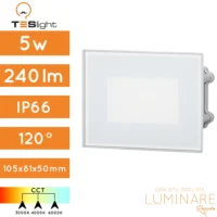 STUBIŠNA UGRADBENA SVJETILJKA A005 5W 3CCT IP66 BIJELA