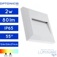 stubisna-zidna nadgradna svjetiljka-vanjska-ip65-kvadratna-2w-bijela-optonica-luminare rasvjeta