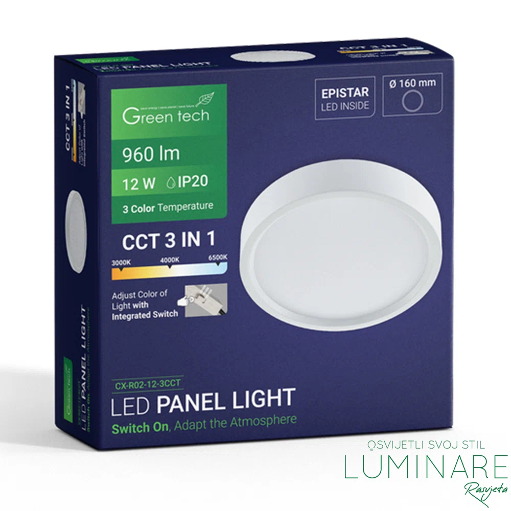 LED PANEL 12W OKRUGLI NADGRADNI - Slika 3