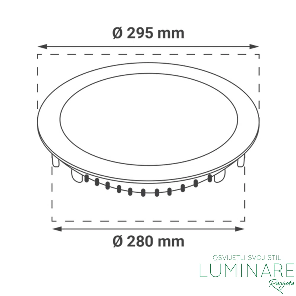 LED PANEL 24W OKRUGLI UGRADBENI - Slika 2