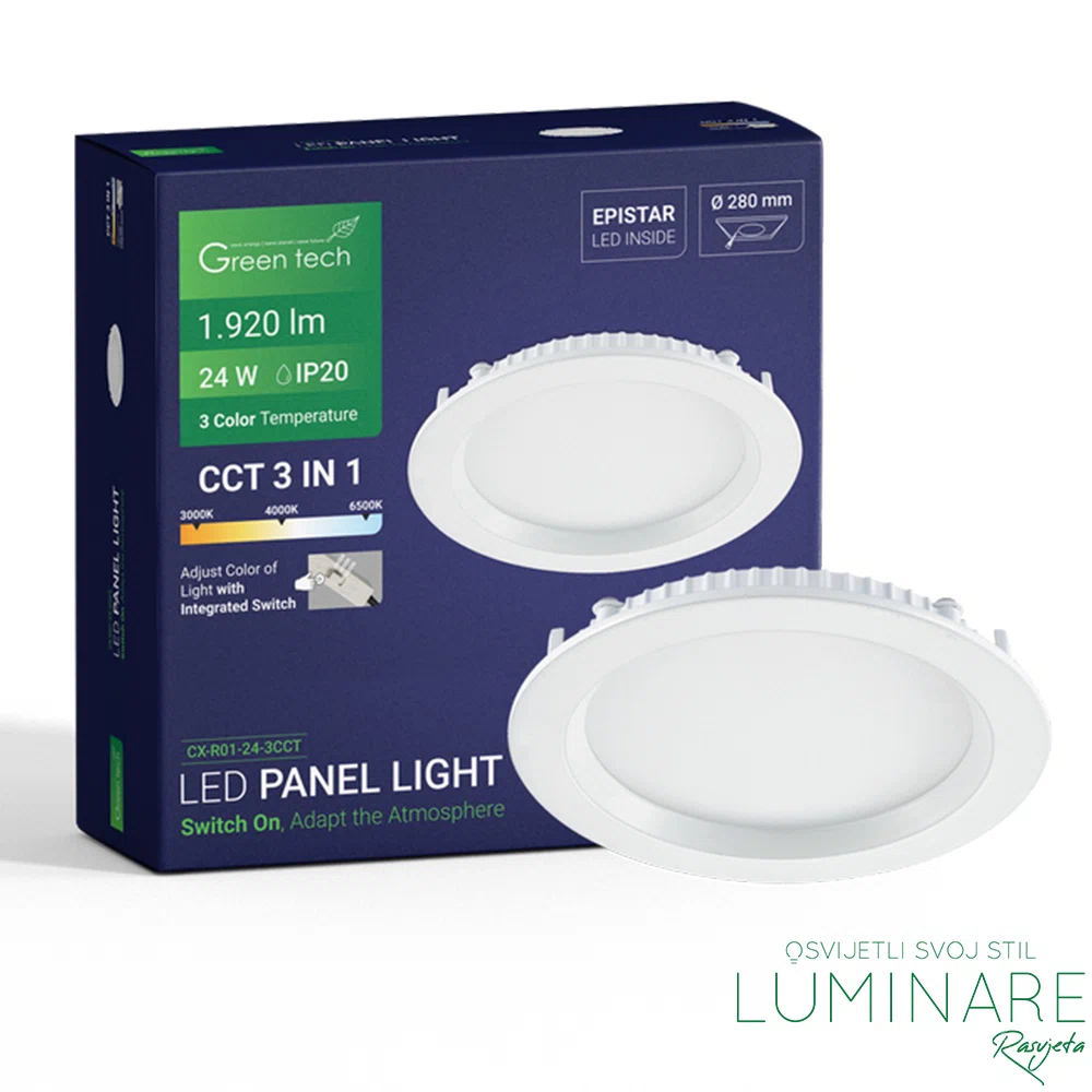 LED PANEL 24W OKRUGLI UGRADBENI - Slika 3