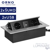 ugradbena uticnica za namjestaj 2x suko 2x usb-a+c-srebrna-luminare rasvjeta