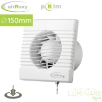 Kupaonski ventilator za kupaonicu sa poteznim prekidačem, promjera 150 mm, 20W i 257 m³/h.