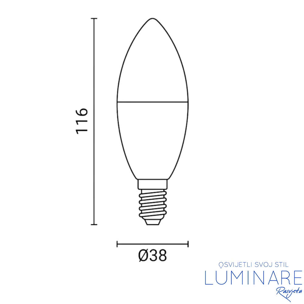 LED ŽARULJA E14 10W C38 - Slika 2
