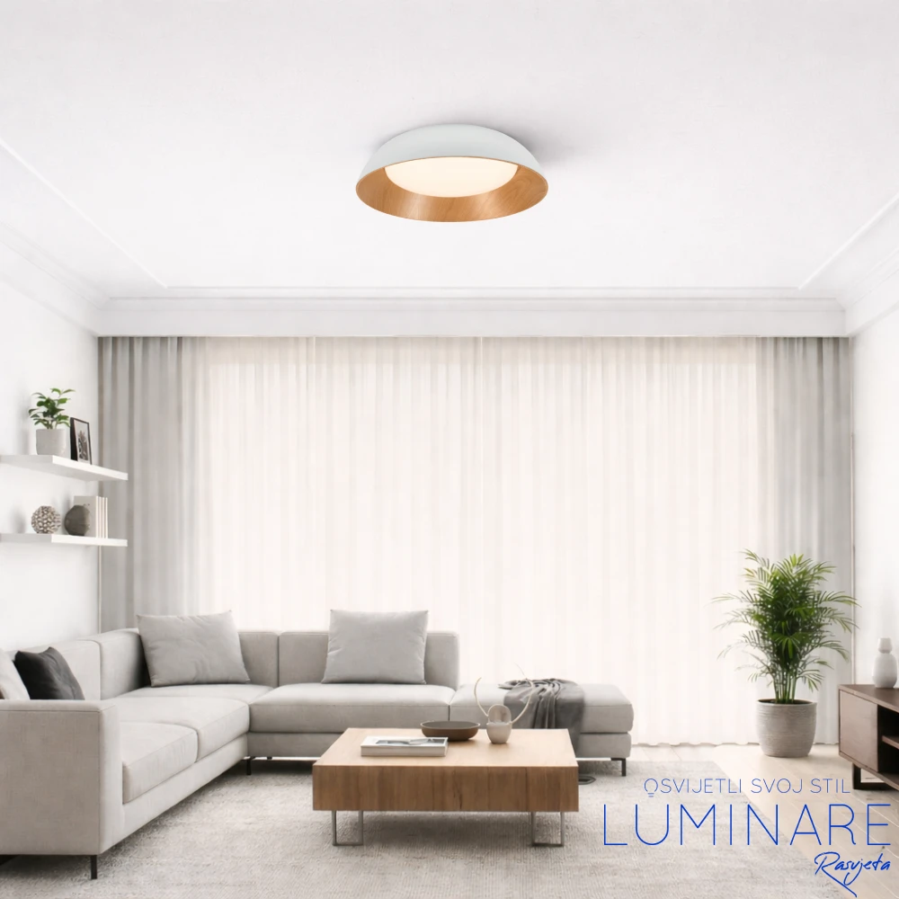 LED plafonjera 24W PD24-A7 WHITE+WOOD - Slika 7