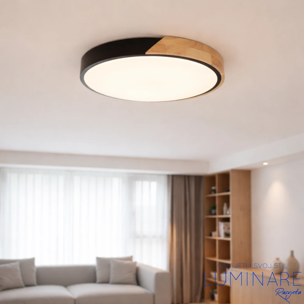 LED plafonjera 48W PD48-A7 BLACK+WOOD - Slika 2