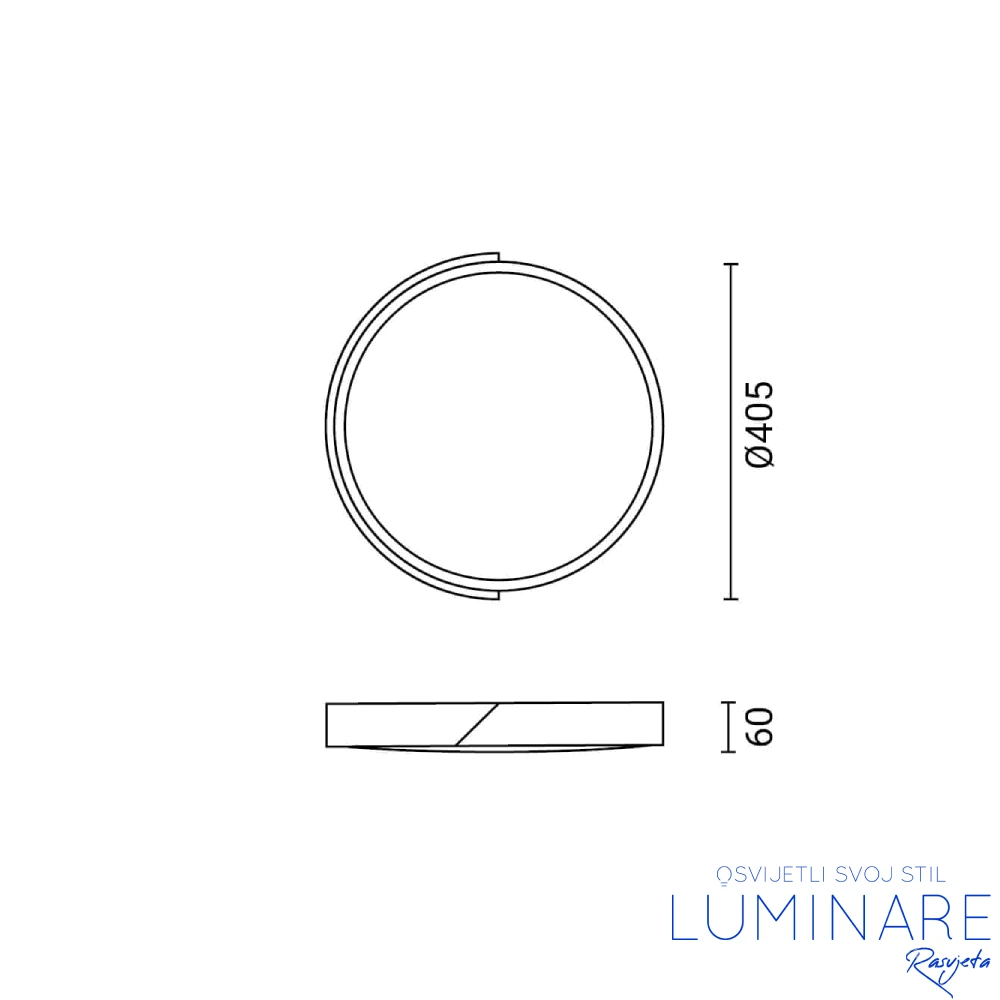 LED plafonjera 48W PD48-A7 BLACK+WOOD - Slika 4