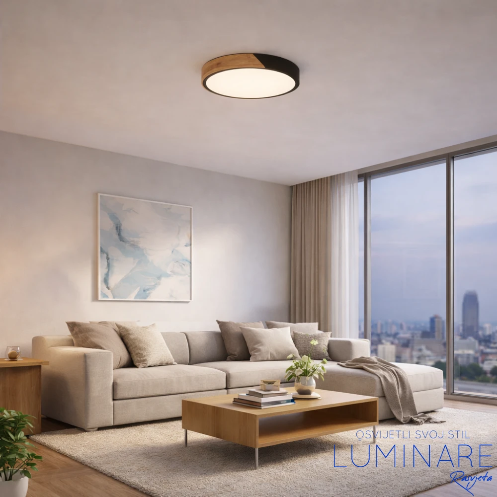 LED plafonjera 48W PD48-A7 BLACK+WOOD - Slika 9
