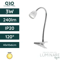 stolna led svjetiljka LED oro larus clip 3w 240lm 120-kut ip20 400 x 60 x 100mm ORO33046