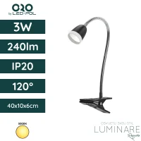 stolna led svjetiljka LED oro larus clip 3w 240lm 120-kut ip20 400 x 60 x 100mm ORO33047