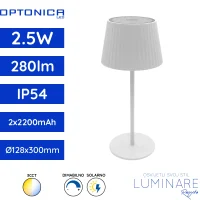 stolna led svjetiljka LED solarna punjiva optonica bijela 2.5w 280lm 120-kut ip54 300x128x128mm 252