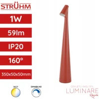 Struhm grot stolna led svjetiljka crvena ip20 3CCT usb punjiva luminare rasvjeta