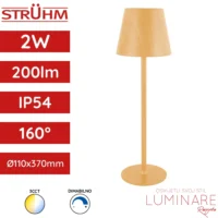 stolna led svjetiljka toga punjiva drvo ip54-cct-usb-punjiva-luminare rasvjeta