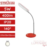 stolna svjetiljka struhm dori crvena 5w 400lm 140-kut ip20 295x130x130mm 02787