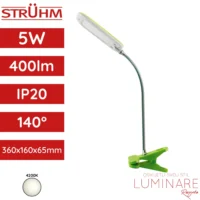stolna svjetiljka struhm dori clip zelena 5w 430lm 140-kut ip20 360x160x65mm 02868